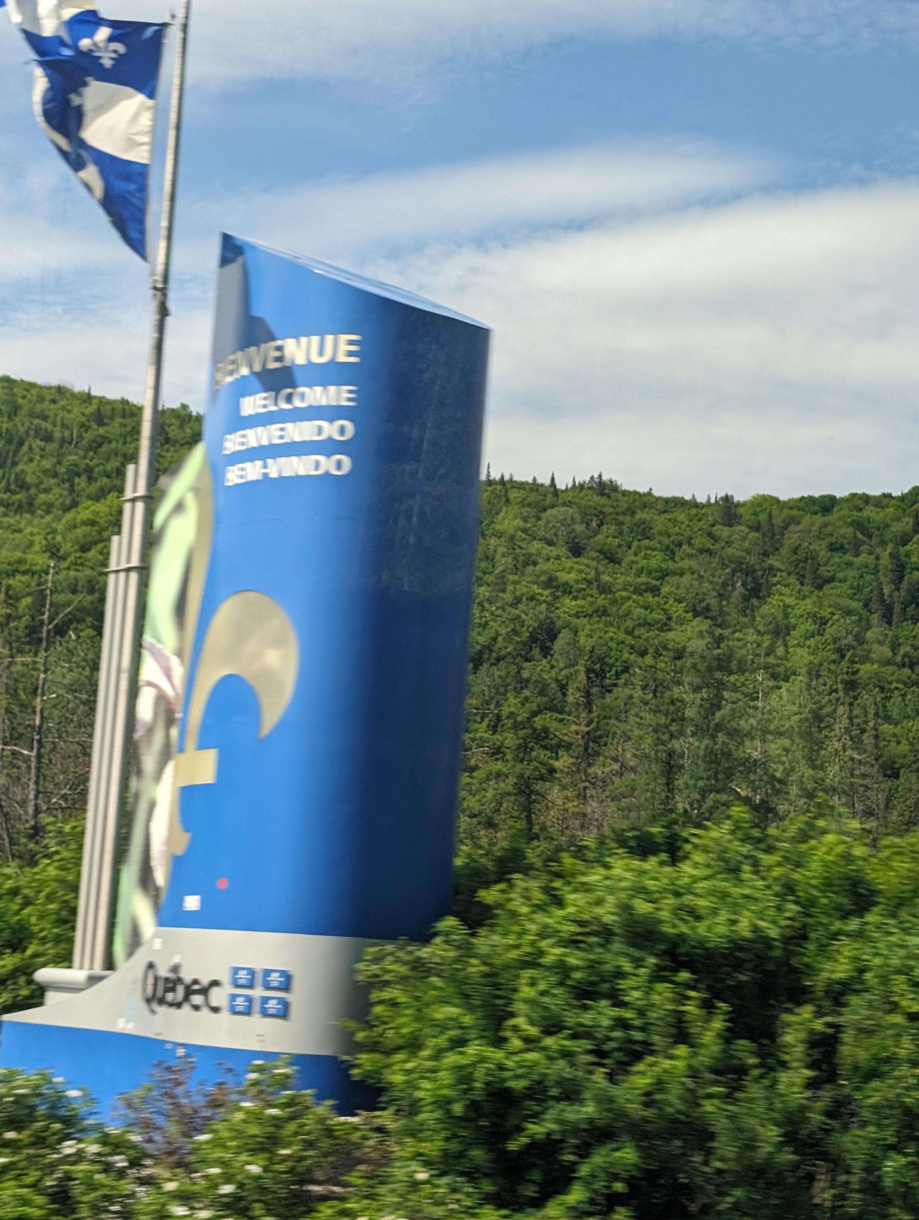 Panneau Bienvenue au Québec